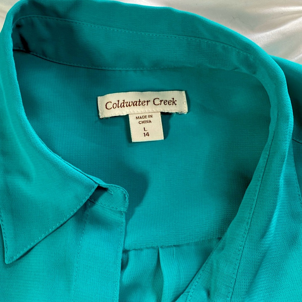 Coldwater Creek Lg sheer blouse - Picture 2 of 4